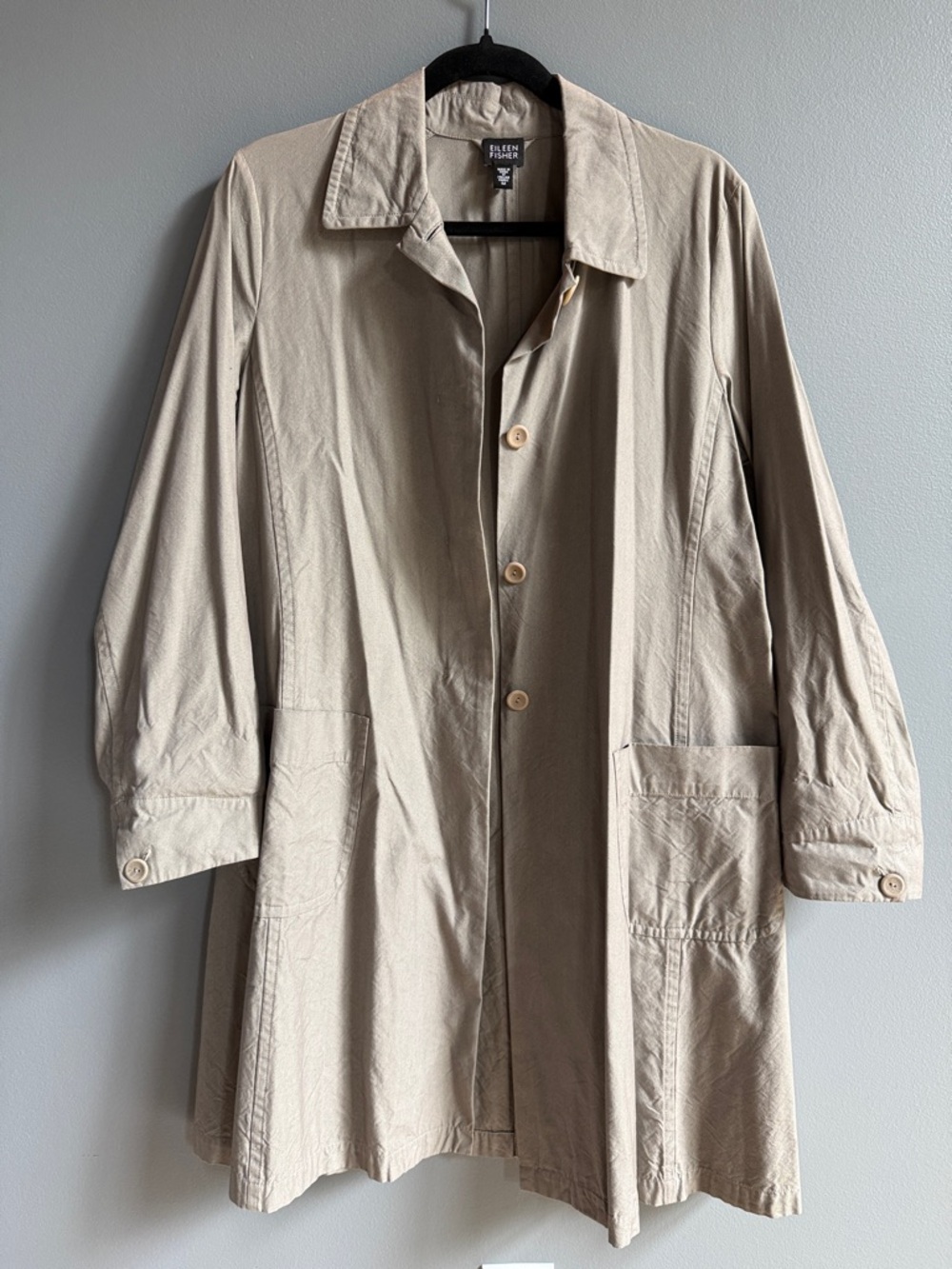 Eileen Fisher Light Grey Single-Breasted Coat